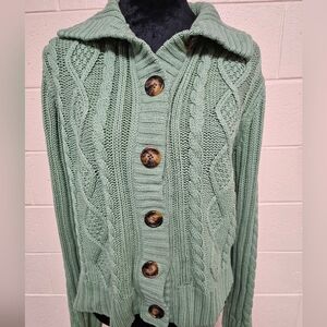 St. John's Bay Sage Cable Knit Cardigan